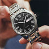 Wholesale Alloy Men's Quartz Watch Fashion Allmatch Waterproof Luminous Double Calendar Round Roman Scale