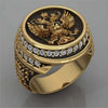 Wholesale Alloy Men's Ring Retro Angel Eagle Style Gold Plated
