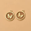 Wholesale Alloy Metal Butterfly Irregular Round Pendant Diy Handmade Jewelry Accessories With Gold Electroplating
