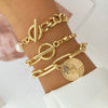 Wholesale Alloy Metal Chain Bracelet Retro Style With Star Pattern Electroplated Unisex