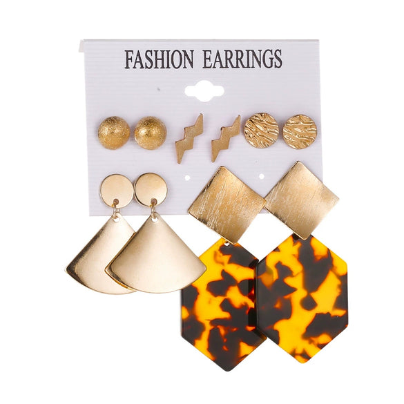 Wholesale Alloy Metal Tassel Earrings For Women With Leopard Print Leaf Cut Out Geometric Design And Electroplating Treatment