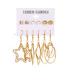 Wholesale Alloy Metal Tassel Earrings For Women With Leopard Print Leaf Cut Out Geometric Design And Electroplating Treatment