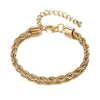 Wholesale Alloy Metal Twist Thick Chain Bracelet With Geometric Pattern And Electroplating For Unisex Hiphop Punk Style