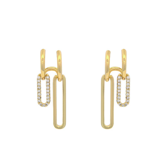 Wholesale Alloy Microinlaid Zircon Geometric Women's Earrings With Electroplating
