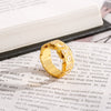 Wholesale Alloy Minimalist Geometric Halfcircle Inlaid Zircon Electroplated Ring