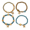 Wholesale Alloy Multilayer Wooden Beaded Bohemian Style Bracelet With Butterfly Pendant And Electroplating Treatment