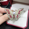 Wholesale Alloy Natural Animal Style Butterfly Freshwater Pearl Brooch With Electroplating