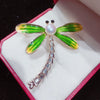 Wholesale Alloy Natural Freshwater Pearl Dragonfly Painted Brooch For Women Fashion Jewelry