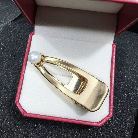 Wholesale Alloy Natural Freshwater Pearl Duckbill Clip For Women Sweet Retro And Simple Style Set With Pearls