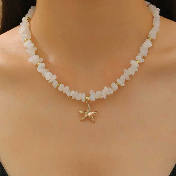 Wholesale Alloy Necklace With Dolphin Shell Conch Starfish Animal Zodiac Pendant Electroplated Design For Women