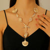 Wholesale Alloy Necklace With Dolphin Shell Conch Starfish Animal Zodiac Pendant Electroplated Design For Women
