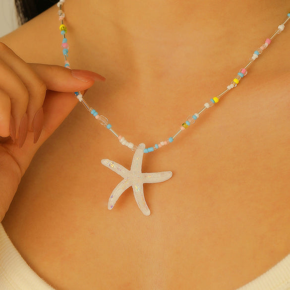 Wholesale Alloy Necklace With Dolphin Shell Conch Starfish Animal Zodiac Pendant Electroplated Design For Women