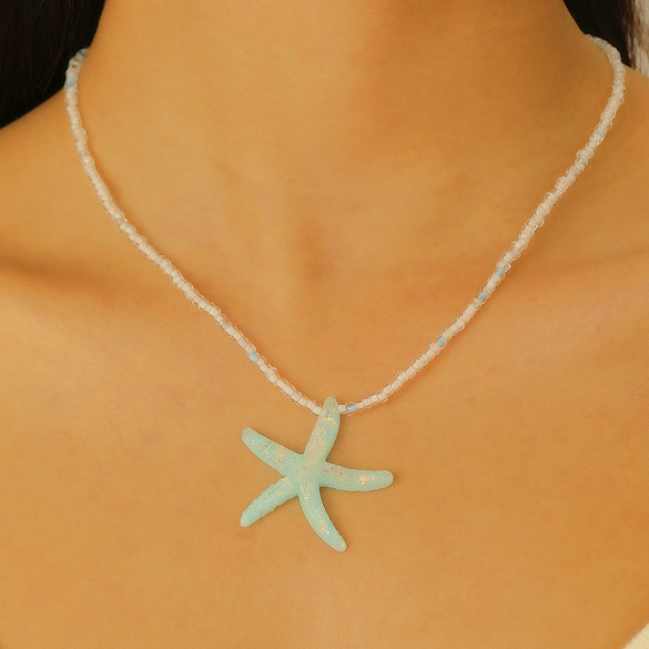 Wholesale Alloy Necklace With Dolphin Shell Conch Starfish Animal Zodiac Pendant Electroplated Design For Women