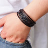 Wholesale Alloy Note Bracelet Unisex Multilayer Leather Braided Magnetic Buckle Retro With Letters Numbers Text Pattern Seiko Design