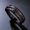 Wholesale Alloy Note Bracelet Unisex Multilayer Leather Braided Magnetic Buckle Retro With Letters Numbers Text Pattern Seiko Design