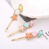 Wholesale Alloy Ocean Style Starfish Shell Conch Hairpin Hair Accessories For Women With Electroplating