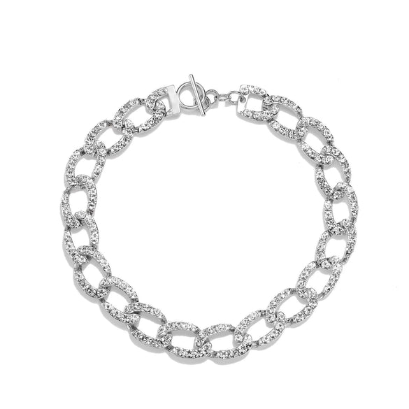 Wholesale Alloy Ochain Necklace With Mixed Gem Inlay Electroplating And Geometric Style For Women