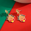 Wholesale Alloy Oil Dropping Christmas Series Fashion Festive Women's Pin Earrings