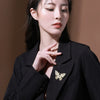 Wholesale Alloy Pearl Butterfly Flower Brooch For Women With Electroplating Design