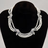 Wholesale Alloy Pearl Diamond Multi Layer Clavicle Necklace For Women With Geometric Style And Electroplating Treatment