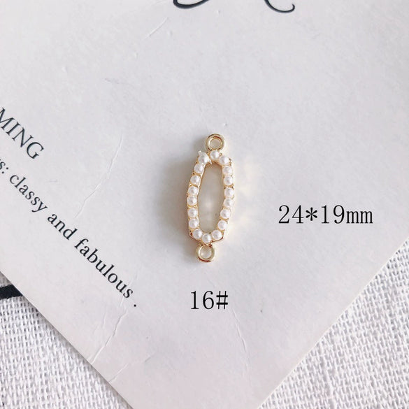 Wholesale Alloy Pearl Diamond Round Heart Double Hanging Earrings Jewelry Accessories