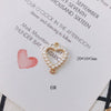 Wholesale Alloy Pearl Diamond Round Heart Double Hanging Earrings Jewelry Accessories