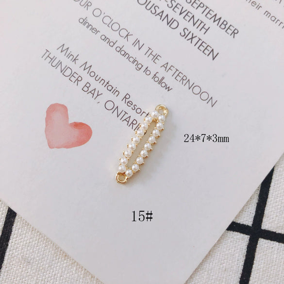 Wholesale Alloy Pearl Diamond Round Heart Double Hanging Earrings Jewelry Accessories