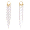 Wholesale Alloy Pearl Geometric Style Long Tassel Earrings For Women With Electroplating