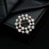 Wholesale Alloy Pearl Hollow Drill Geometric Constellation Electroplated Brooch For Women