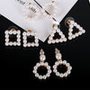 Wholesale Alloy Pearl Inlaid Geometric Earrings For Women
