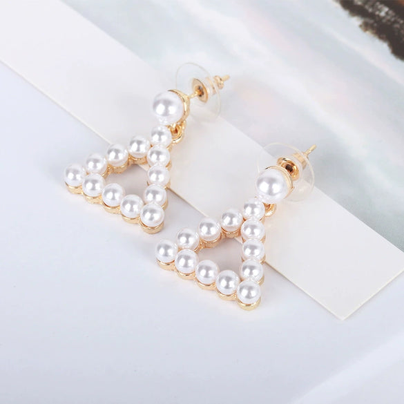Wholesale Alloy Pearl Inlaid Geometric Earrings For Women