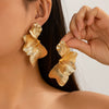Wholesale Alloy Personality Double Layer Five Petal Flower Leaves Tassel Electroplated Women's Earrings