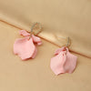 Wholesale Alloy Petal Earrings With Flowers Pattern And Baking Paint Treatment For Women French Retro Style