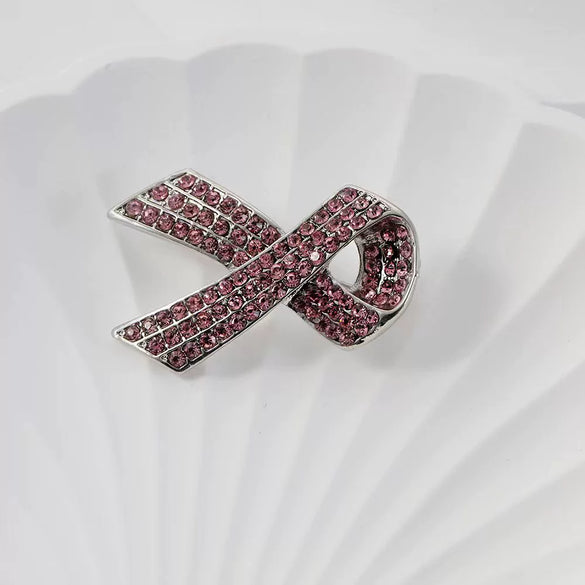 Wholesale Alloy Pink Ribbon Bow Brooch Jewelry Electroplated Korean Fashion Clothing Accessory