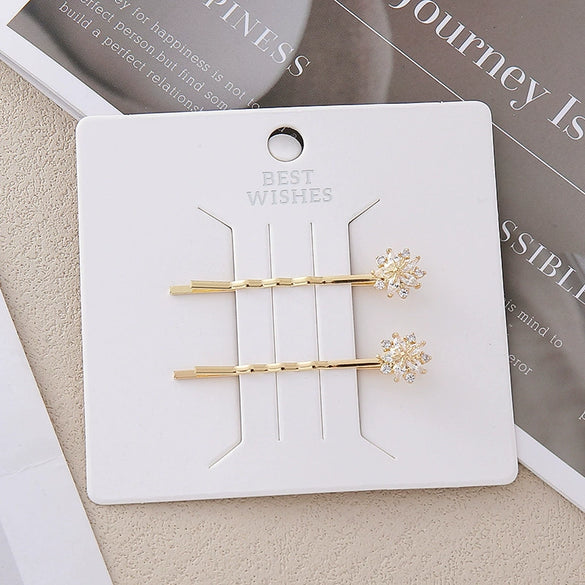 Wholesale Alloy Princess Style Planet Pearl Moon Snowflake Flower One Word Clip Hairpin With Electroplating