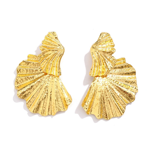 Wholesale Alloy Punk Style Ginkgo Leaf Women's Electroplated Earrings