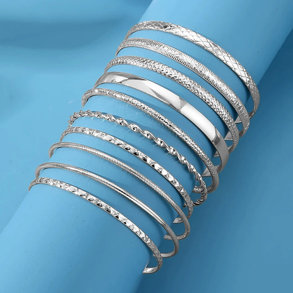 Wholesale Alloy Punk Vintage Geometric Twist And Glow Bracelet With Electroplating