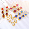 Wholesale Alloy Resin Electroplated Geometric Medieval Style Women's Earrings