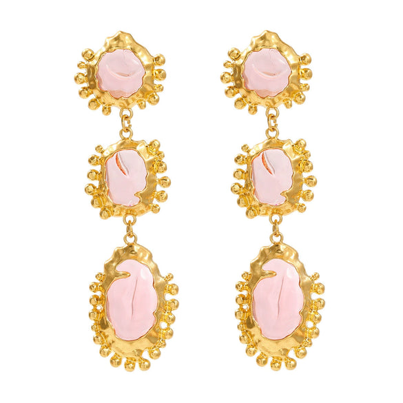 Wholesale Alloy Resin Electroplated Geometric Medieval Style Women's Earrings