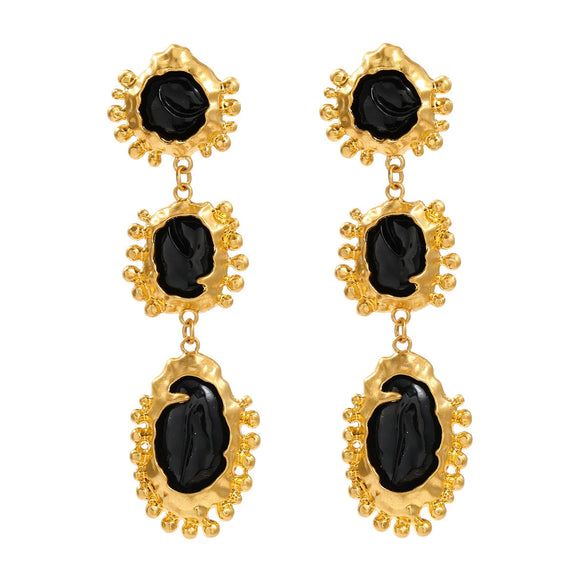 Wholesale Alloy Resin Electroplated Geometric Medieval Style Women's Earrings