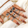 Wholesale Alloy Retro Animal Geometric Ring With Poker Card Pattern Electroplating For Women