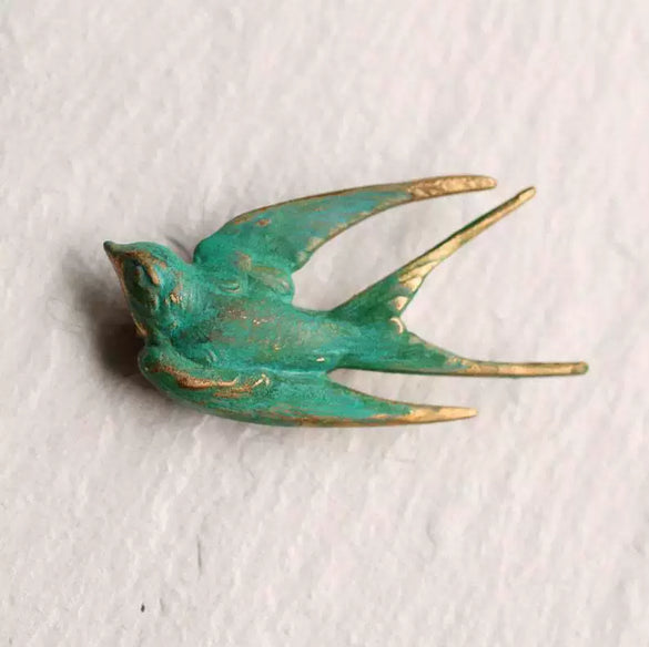 Wholesale Alloy Retro Animal Swallow Electroplated Women's Brooch
