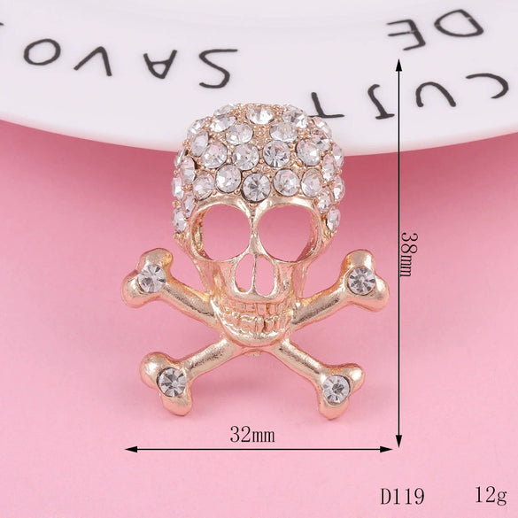 Wholesale Alloy Retro Antique Skull Head Accessories Gun Black Ghost Head Mask Electroplated Mobile Phone Case Jewelry Materials