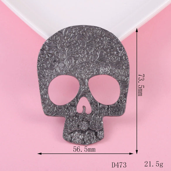 Wholesale Alloy Retro Antique Skull Head Accessories Gun Black Ghost Head Mask Electroplated Mobile Phone Case Jewelry Materials