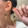 Wholesale Alloy Retro Diamond Geometric Black Water Drop Hollow Rhinestone Women's Earrings With Electroplating