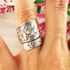 Wholesale Alloy Retro Exaggerated Flower Ring For Women With Ancient Law Treatment