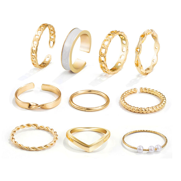 Wholesale Alloy Retro Geometric Animal Style Oil Dripping Butterfly Ring Set With Electroplating For Women