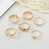 Wholesale Alloy Retro Geometric Animal Style Oil Dripping Butterfly Ring Set With Electroplating For Women