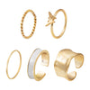Wholesale Alloy Retro Geometric Animal Style Oil Dripping Butterfly Ring Set With Electroplating For Women