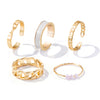 Wholesale Alloy Retro Geometric Animal Style Oil Dripping Butterfly Ring Set With Electroplating For Women